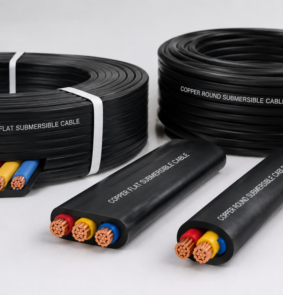 Copper
                                                            Flat & Round Submersible Cables